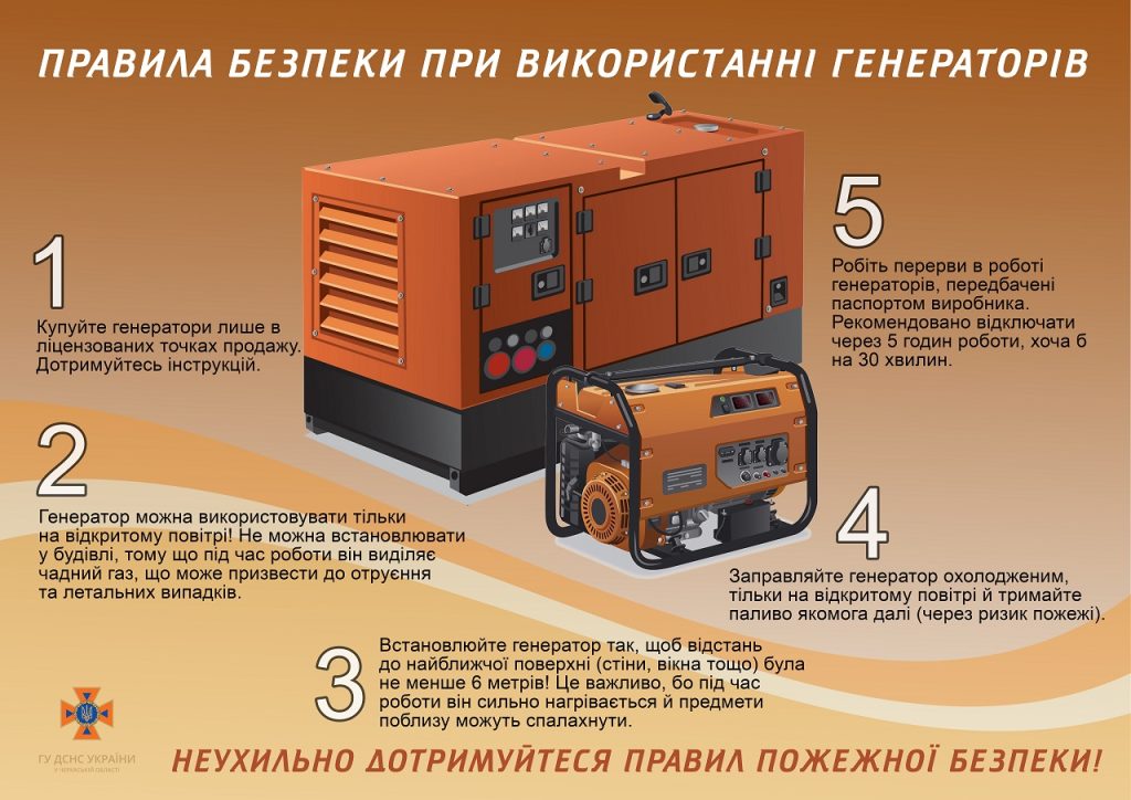 Правила безпеки при використанні генераторів(1)