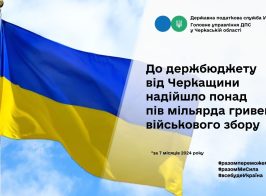 Черкащина. До держбюджету надійшло понад пів мільярда гривень військового збору