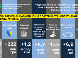 Надходження платежів за січень 2025 року сягає майже 3 млрд грн